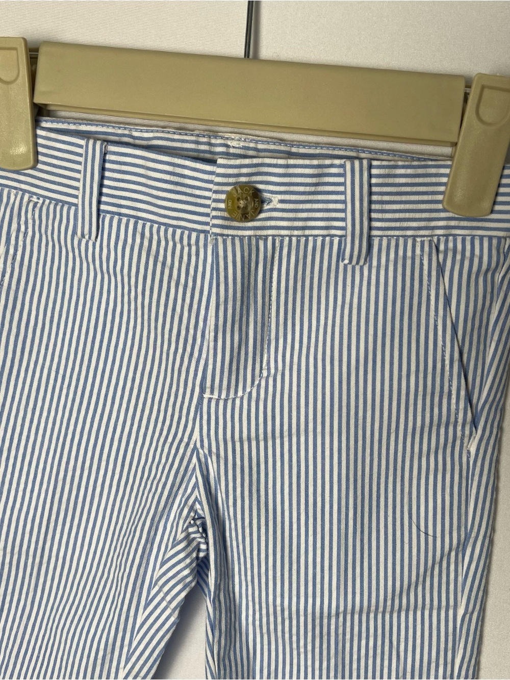 Janie & Jack Seer Sucker Pants Light Blue Stripe Cotton Boys Size 2T Preppy - Picture 2 of 9